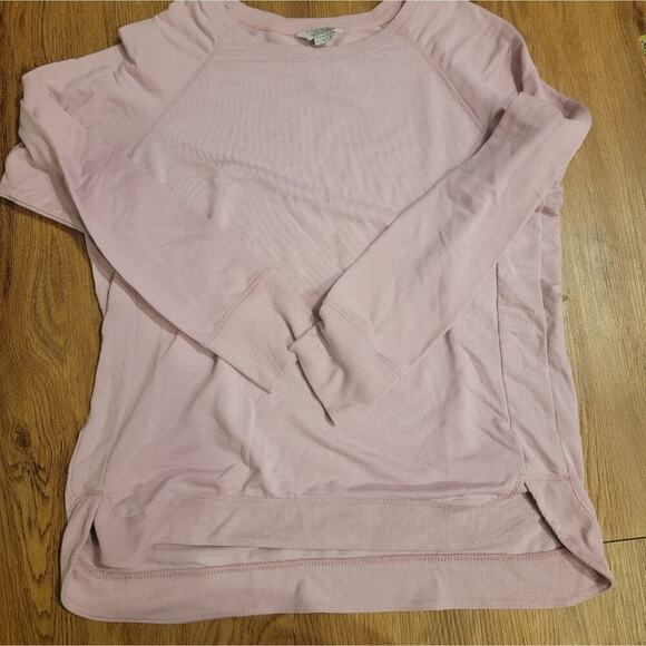 Women's Pink Danskin Long Sleeve Crew Sweatshirt Sz Large - Picture 1 of 8